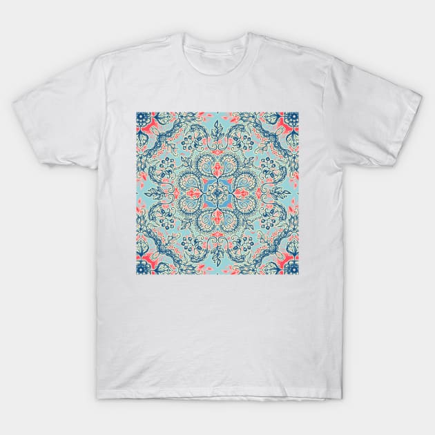 Gypsy Floral in Red & Blue T-Shirt by micklyn